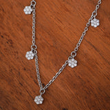 Twinkling Flowerlet Cascade Silver Necklace