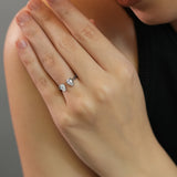 Dazzling Pair of Pear Silver Ring