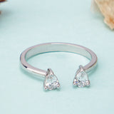 Dazzling Pair of Pear Silver Ring