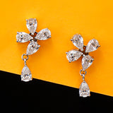 Theodora Bloom Long Silver Earrings