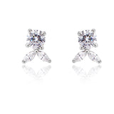 BunBreeze Zircon Silver Earrings