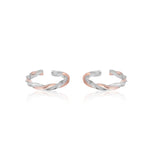 Graceful Braided Silver Toe Rings