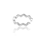 Wavy Path of Tranquility Silver Toe Rings