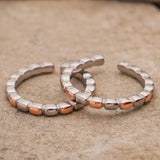 Braided Beads of Grace Silver Toe Rings