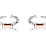 Liora Dual Tone Graceful Silver Toe Rings