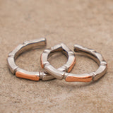 Liora Dual Tone Graceful Silver Toe Rings