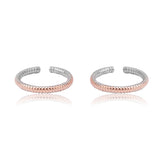 Corded Circles of Charm Silver Toe Rings