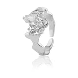 Dazzling Zigzag Silver Ring