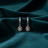 Pear Radiance Halo Diamond Earrings