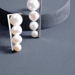 Modern Long Cascade 925 Silver Earrings - Diavo Jewels