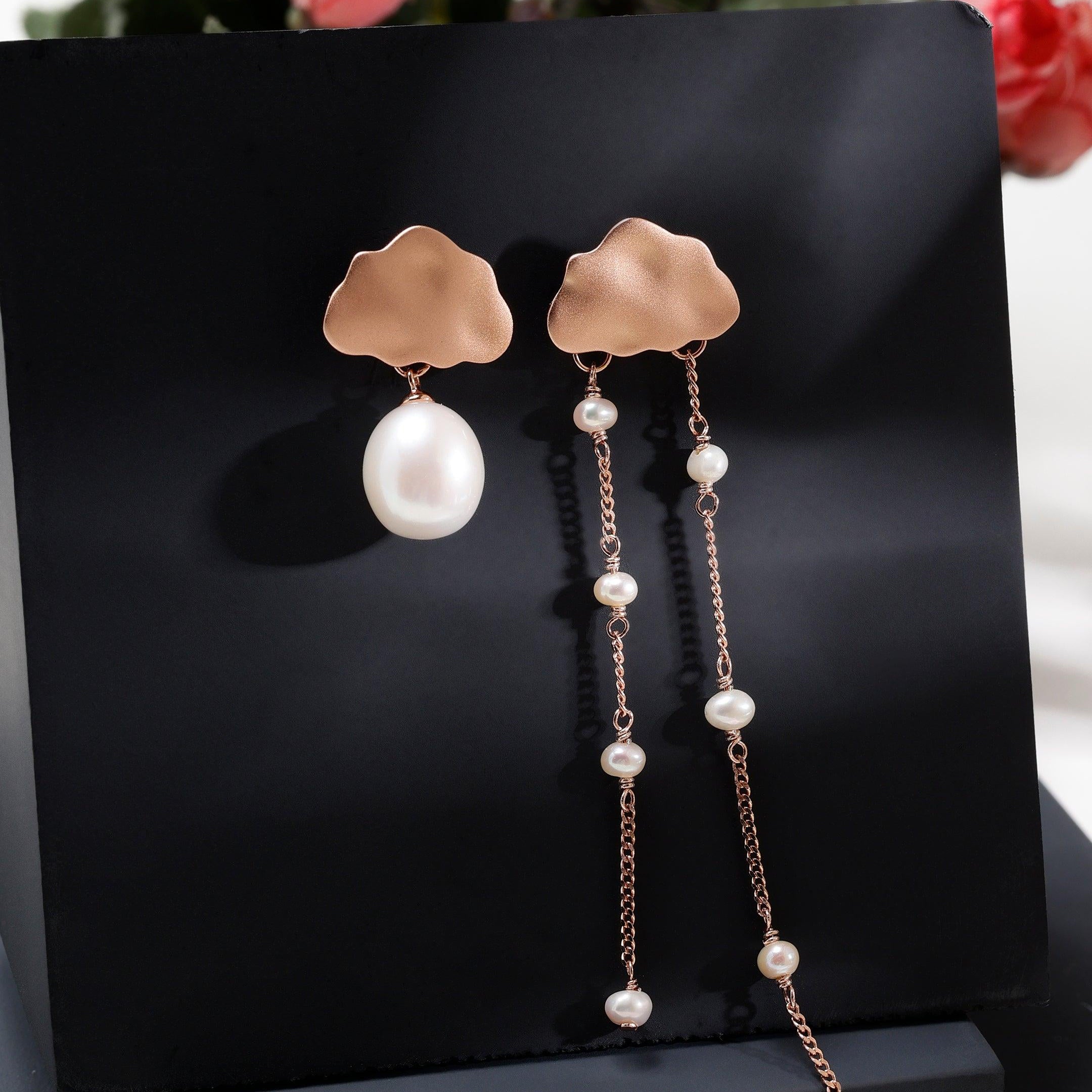 Cloudy Tassel 925 Silver Earrings - Diavo Jewels