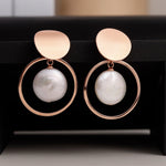 Coin Reflection Round Rings 925 Silver Earrings - Diavo Jewels