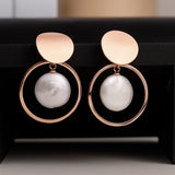 Coin Reflection Round Rings 925 Silver Earrings