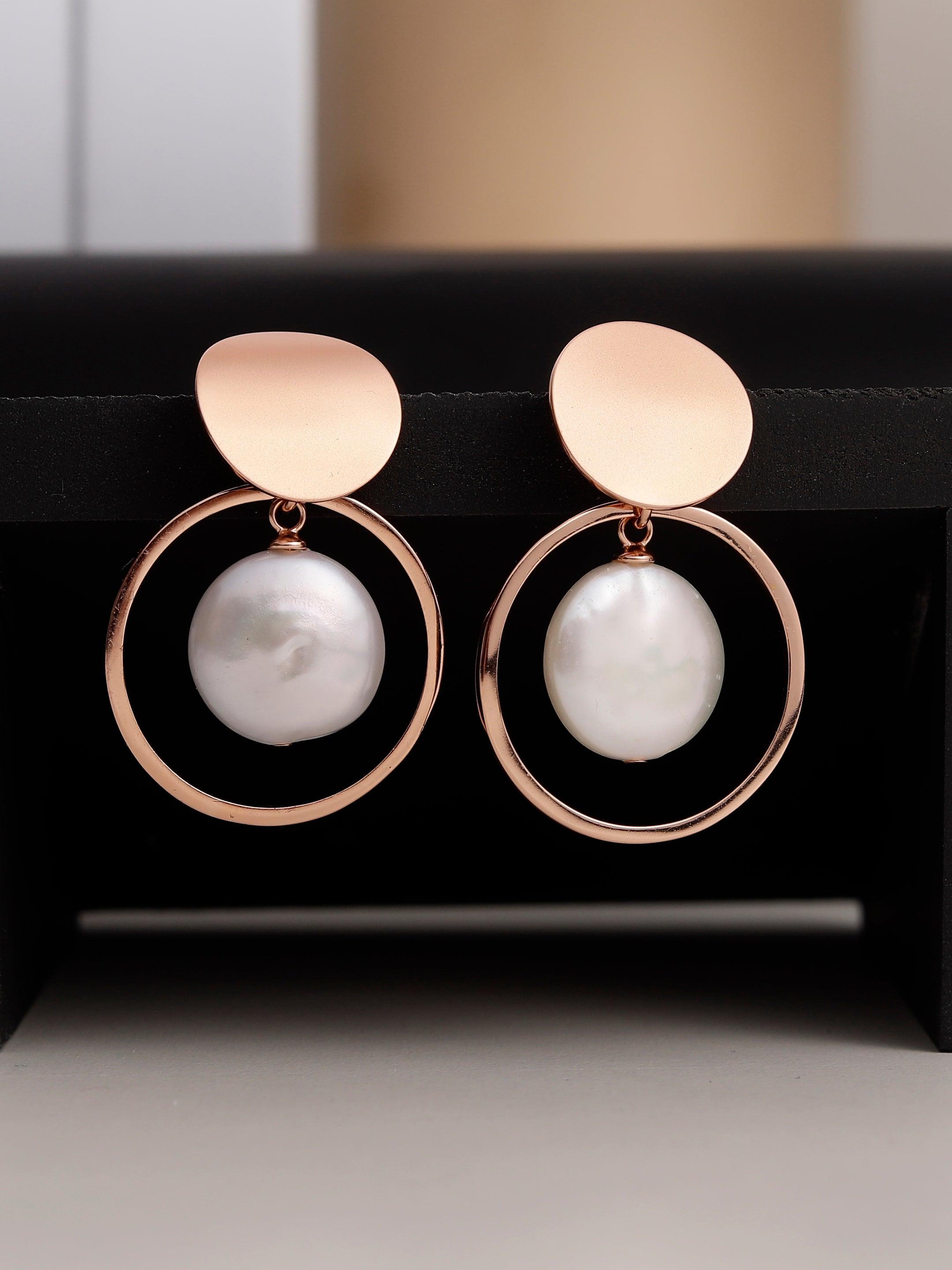 Coin Reflection Round Rings 925 Silver Earrings - Diavo Jewels