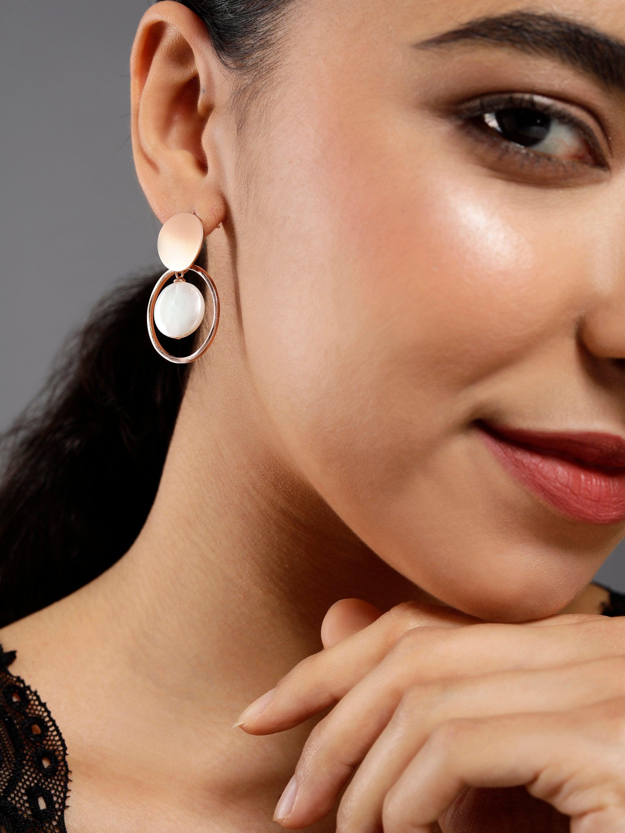 Coin Reflection Round Rings 925 Silver Earrings - Diavo Jewels