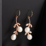 Silver Cascading Petals Pearl Earrings - Diavo Jewels