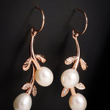 Silver Cascading Petals Pearl Earrings - Diavo Jewels