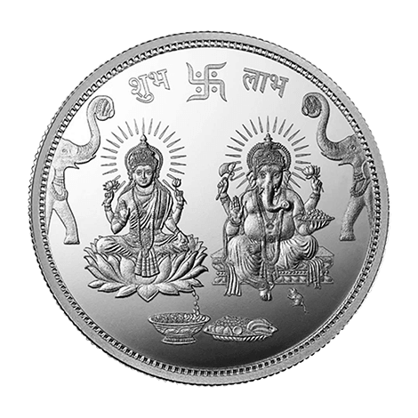 GANESH LAKSHMI 999.9 PURITY 50 GM SILVER COIN - Diavo Jewels