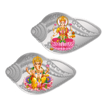50 GRAM SILVER COIN (999.9) PURITY - LAKSHMI GANESH SHANKH SHAPE (2 COIN SET)