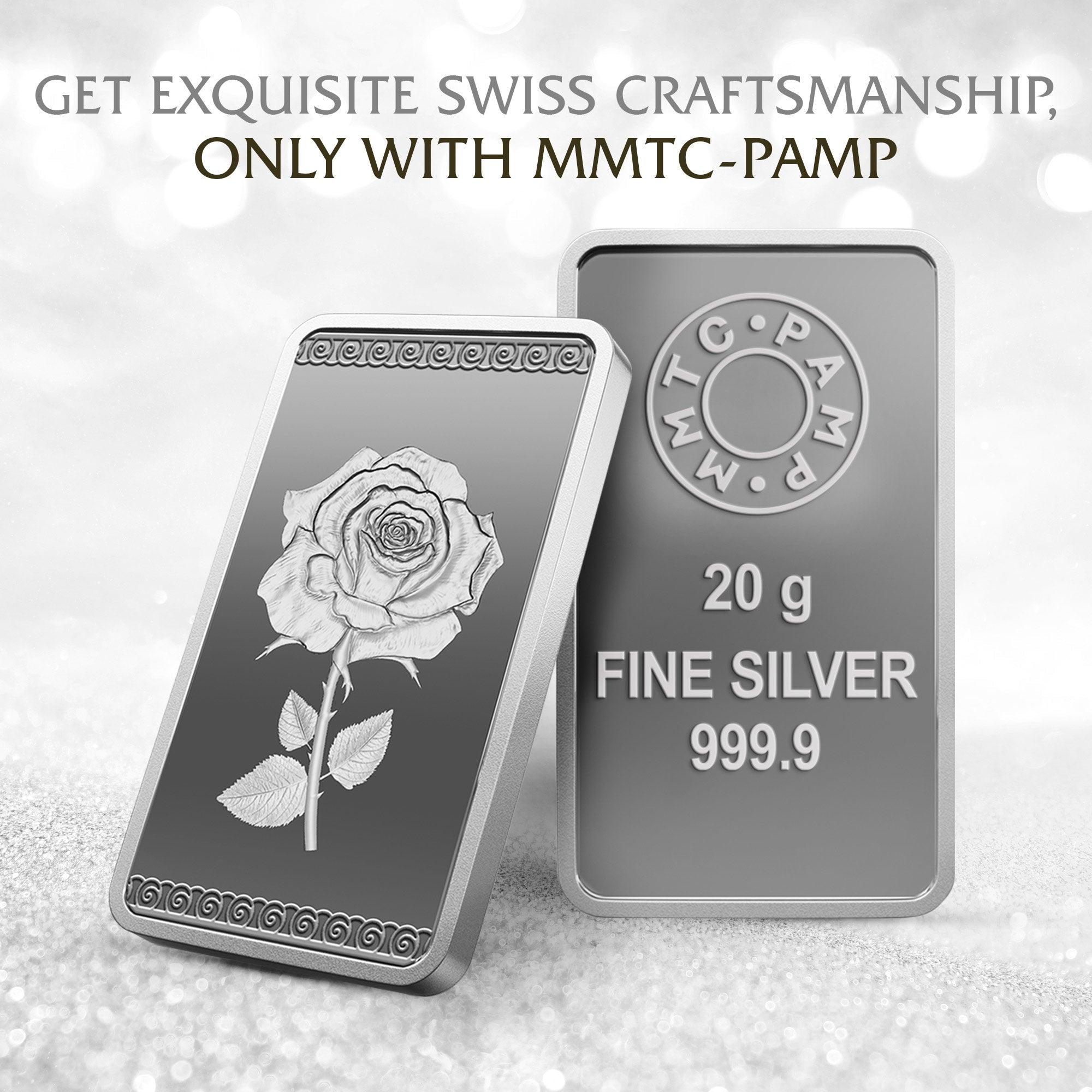 ROSE (999.9) PURITY 20 GM SILVER BAR - Diavo Jewels