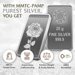 ROSE (999.9) PURITY 20 GM SILVER BAR - Diavo Jewels