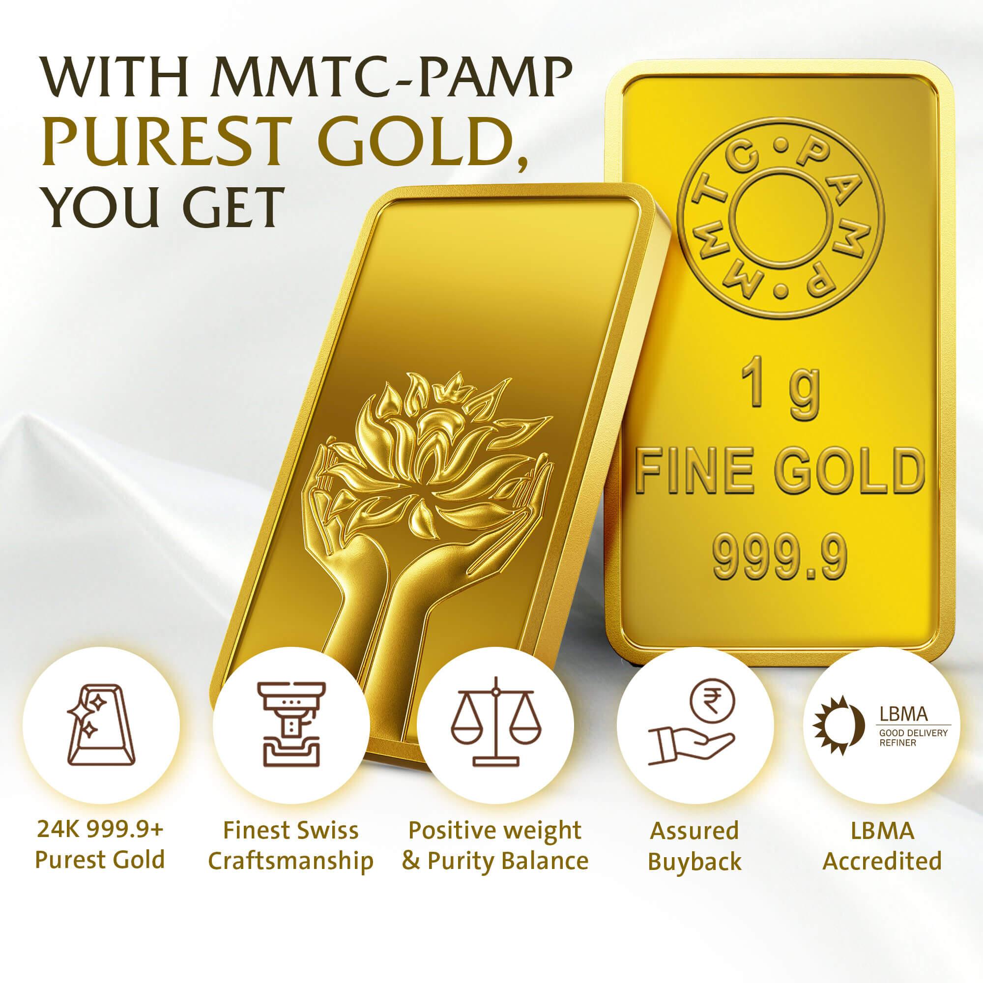 LOTUS 24K (999.9) 1 GM GOLD BAR - Diavo Jewels