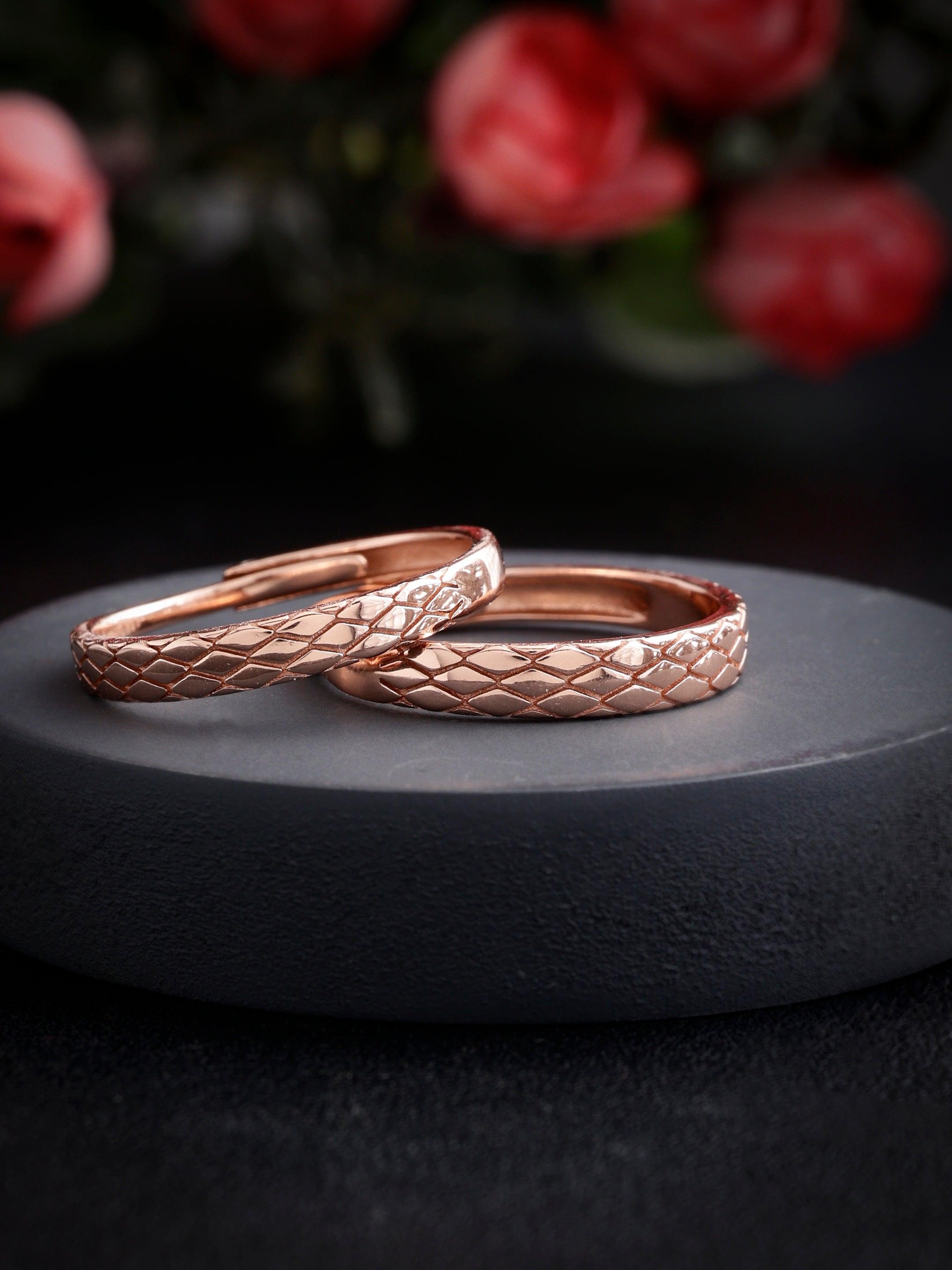 B.zero1 Rose Gold Couples' Rings with Diamonds | Bulgari