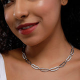 Baroque Cascade Silver Necklace