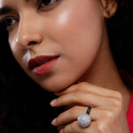 Dazzling Sphere of Glamour Silver Ring - Diavo Jewels