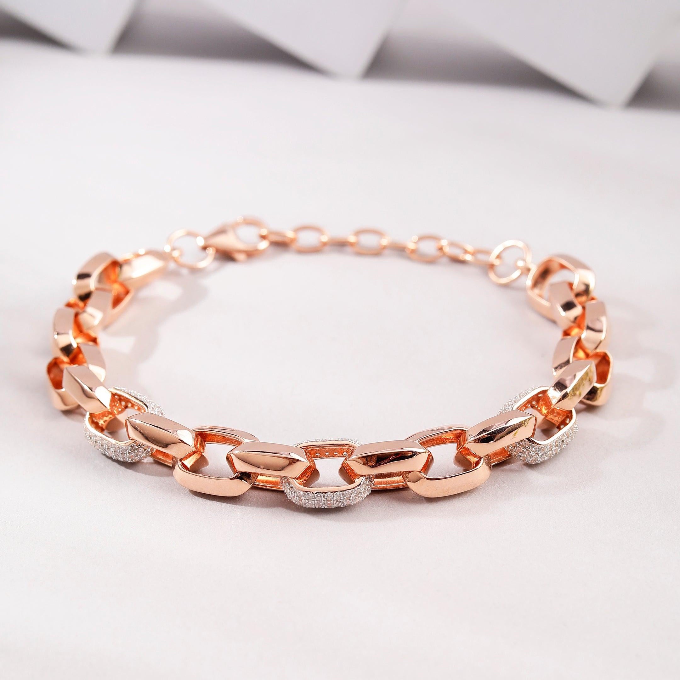 Quirky Link 925 Silver Bracelet - Diavo Jewels