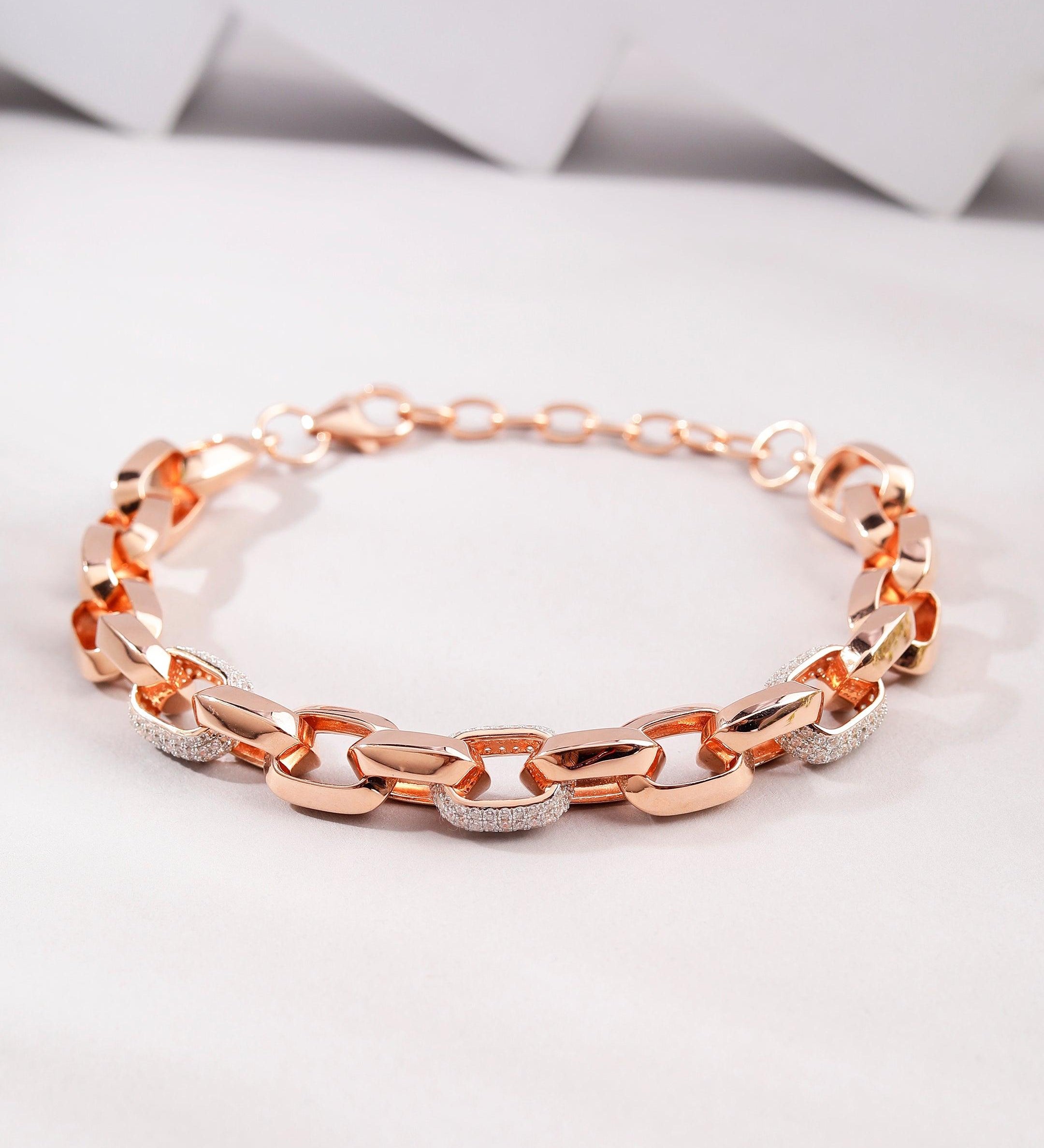 Quirky Link 925 Silver Bracelet - Diavo Jewels