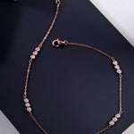Hearty Fleur Charms Rose Gold Plated Silver Anklet - Diavo Jewels
