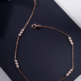 Hearty Fleur Charms Rose Gold Plated Silver Anklet - Diavo Jewels