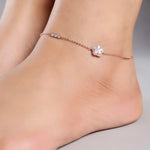 Hearty Fleur Charms Rose Gold Plated Silver Anklet - Diavo Jewels