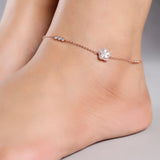 Hearty Fleur Charms Rose Gold Plated Silver Anklet - Diavo Jewels