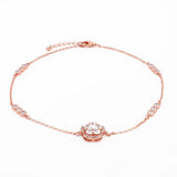 Hearty Fleur Charms Rose Gold Plated Silver Anklet - Diavo Jewels