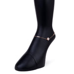 Hearty Fleur Charms Rose Gold Plated Silver Anklet - Diavo Jewels