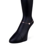 Hearty Fleur Charms Rose Gold Plated Silver Anklet - Diavo Jewels