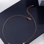 Graceful Charms Rose Gold Plated Silver Anklet - Diavo Jewels