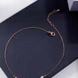 Graceful Charms Rose Gold Plated Silver Anklet - Diavo Jewels