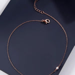 Graceful Charms Rose Gold Plated Silver Anklet - Diavo Jewels