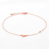 Graceful Charms Rose Gold Plated Silver Anklet - Diavo Jewels