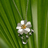 Dazzling Orchid Splendor Silver Necklace - Diavo Jewels