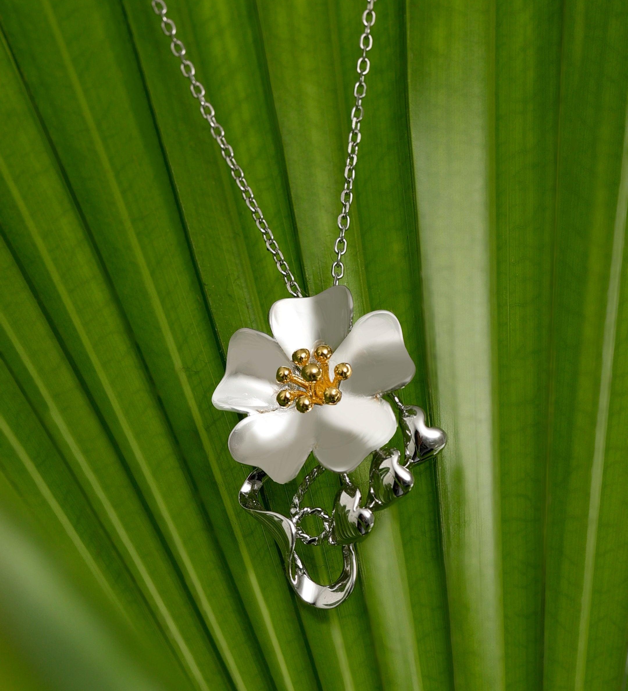 Dazzling Orchid Splendor Silver Necklace - Diavo Jewels