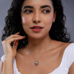 Dazzling Orchid Splendor Silver Necklace - Diavo Jewels