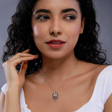 Dazzling Orchid Splendor Silver Necklace - Diavo Jewels