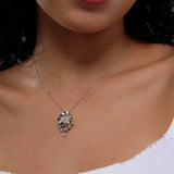 Dazzling Orchid Splendor Silver Necklace - Diavo Jewels