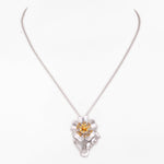Dazzling Orchid Splendor Silver Necklace - Diavo Jewels