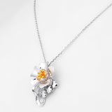 Dazzling Orchid Splendor Silver Necklace - Diavo Jewels