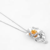 Dazzling Orchid Splendor Silver Necklace - Diavo Jewels